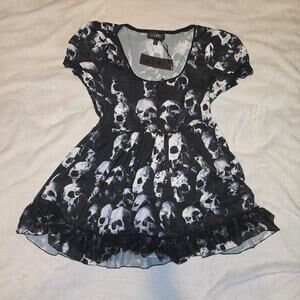 Widow Wayward Skulls Babydoll Dress